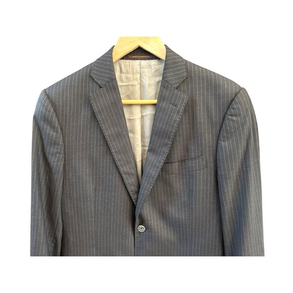 J. Hilburn KJS  Mens Pinstripe Suit Blazer Vitale Barberis Canonico 39 Luxury - Picture 2 of 7